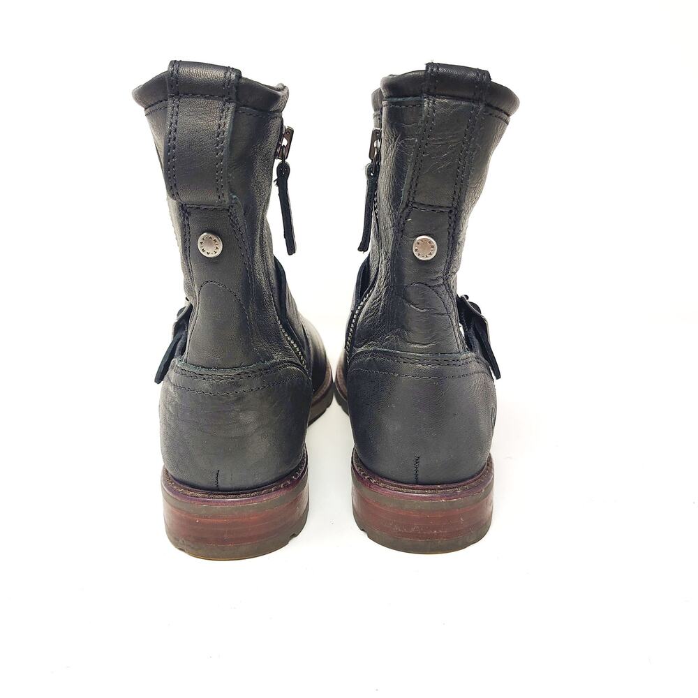 Ariat Shoes Womens 7 Savannah Boot Black Leather Zip Buckle Waterproof Western - Picture 6 of 10